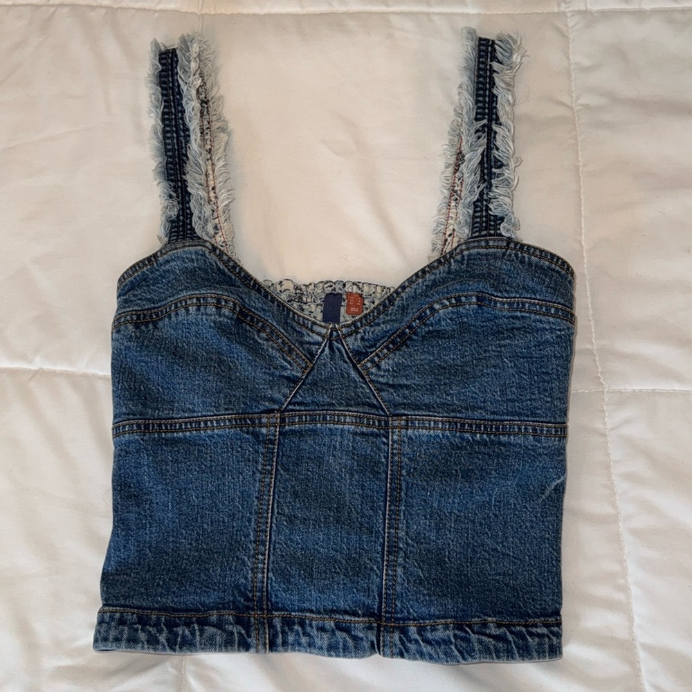 Pilcro Denim Corset Top